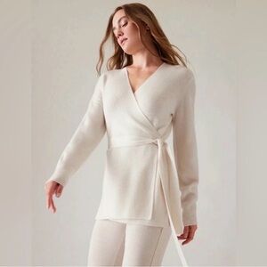 Athleta Cream Alpine Wrap Sweater | M